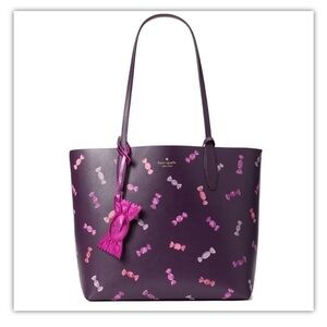 Kate Spade Candy Wrapper Wrappings Tote Reversible Wristlet Set NWT
